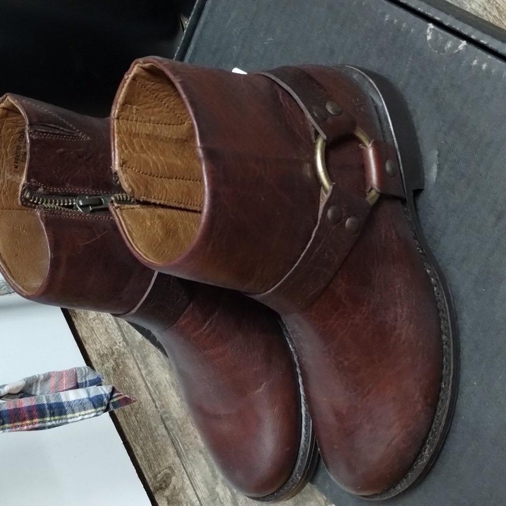 Frye Brown Leather Ankle Boots